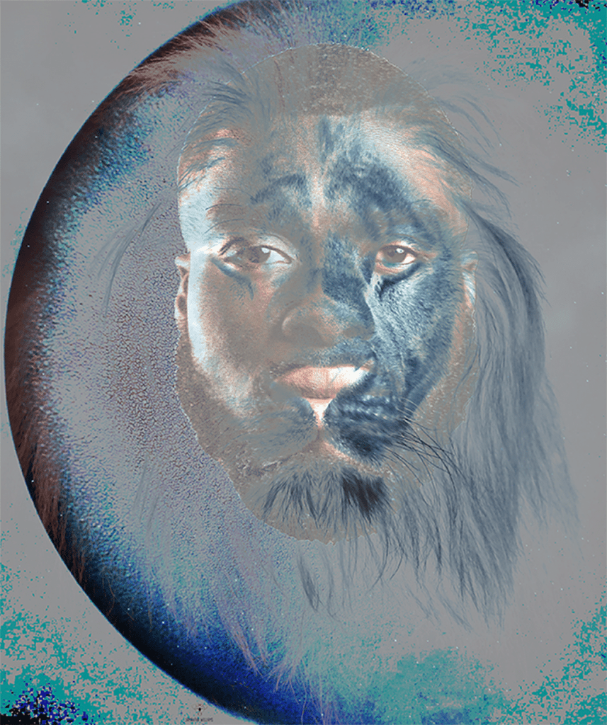 Welcome Earthling: Ociola | Planet PU Black Lion. A Mythic Afrofuturist portraiture by Ociola - Planet PU